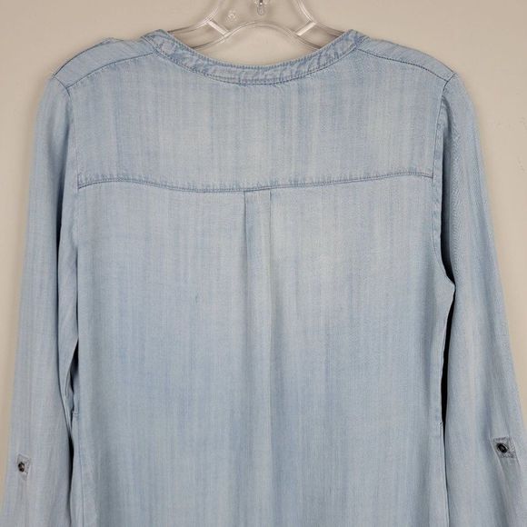 Cato Chambray Light Wash Button Up Long Sleeves Straight Fit Dress Size S - Picture 7 of 11